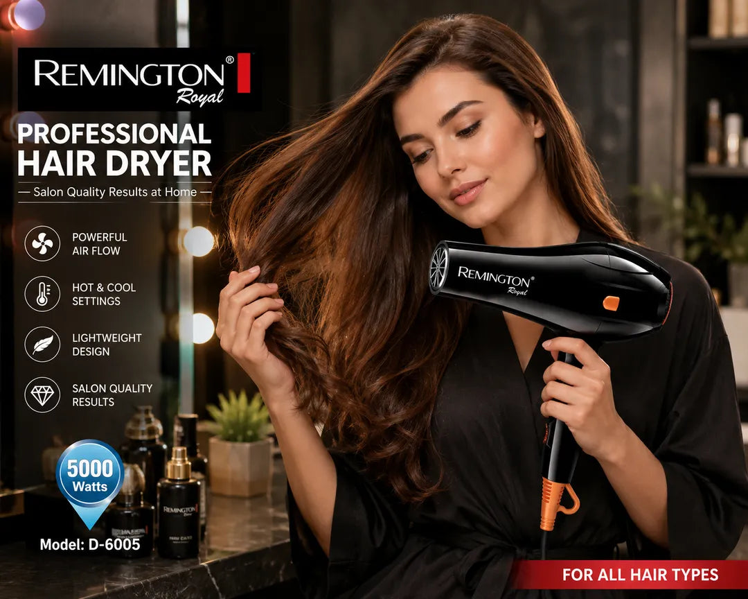 Remington D-6005 Professional Hair Dryer 5000W Standard Size