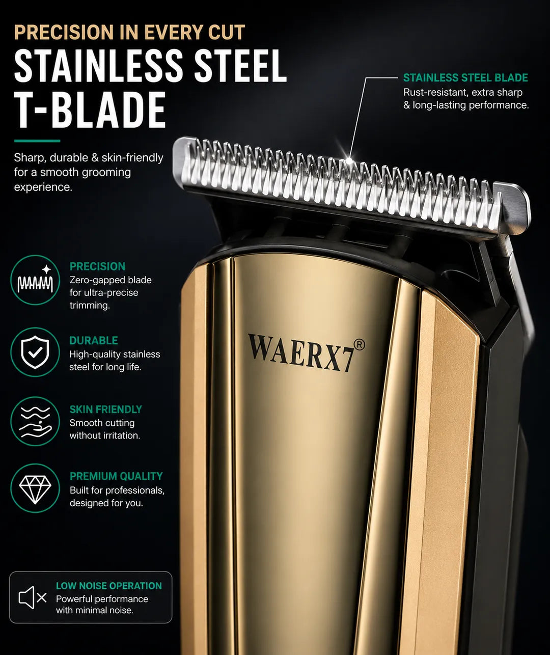 WAERX7 WA-7021 Professional Cordless Hair Trimmer