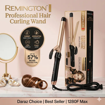 Professional Keratin Ceramic Hair Curling Wand | 1280°F Ultra High Heat | LED Display | RE-5039