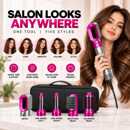 5-in-1 Professional Hair Styler & Auto Curler