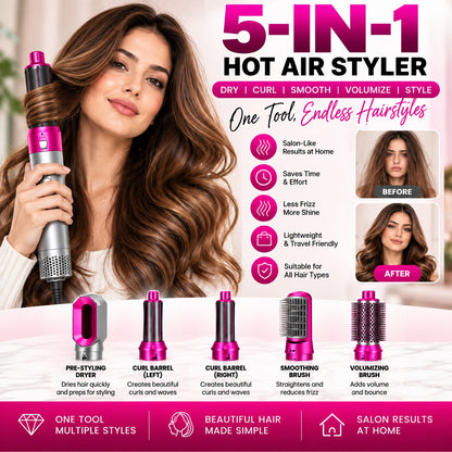 5-in-1 Professional Hair Styler & Auto Curler