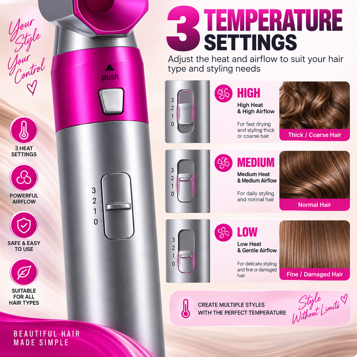 5-in-1 Professional Hair Styler & Auto Curler