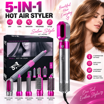 5-in-1 Professional Hair Styler & Auto Curler
