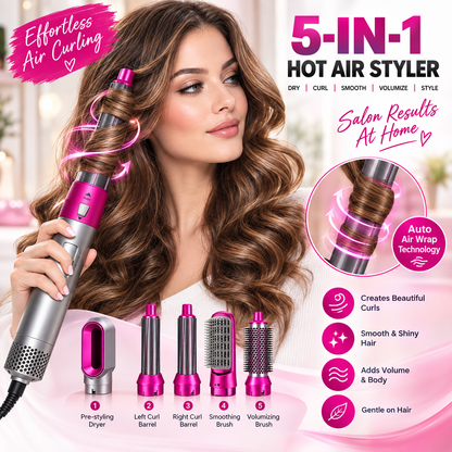 5-in-1 Professional Hair Styler & Auto Curler