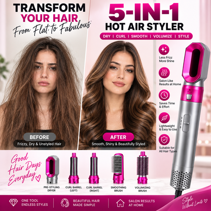 5-in-1 Professional Hair Styler & Auto Curler