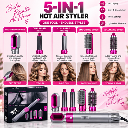 5-in-1 Professional Hair Styler & Auto Curler